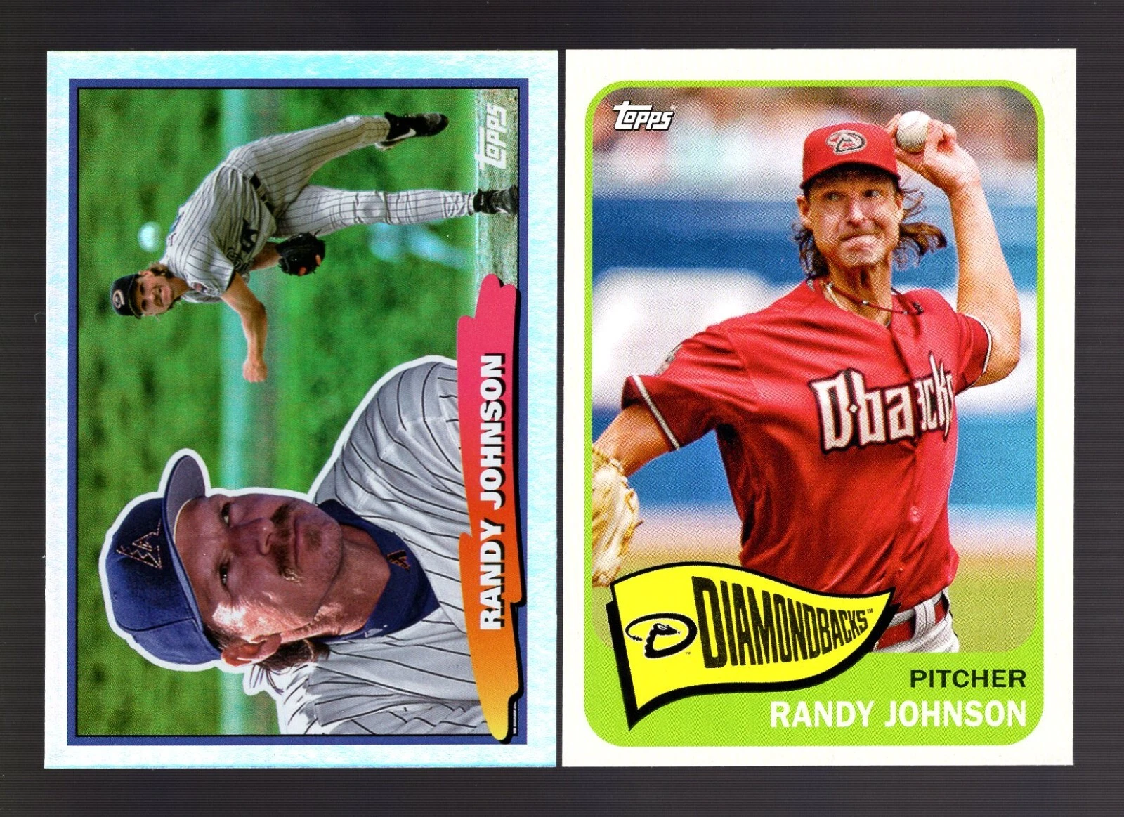 2 CARD LOT OF 2023 TOPPS ARCHIVES #179 2022 1988 BIG FOIL RANDY JOHNSON DBACKS