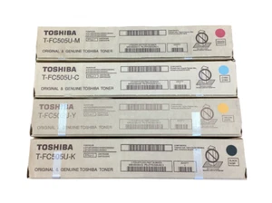 Set 4 Toner Toshiba T-FC505U-K T-FC505U-C T-FC505U-M T-FC505U-Y - Foto 1 di 3