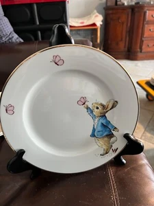 New Beatrix Potter Peter Rabbit Dinner Plate Gold Rimmed Frederick Warne &Co