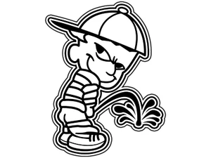 #936 Boy Peing Divertido #1 Animado Dibujos Animados Pegatina Impermeable Vinilo Calcomanía Troquelada - Imagen 1 de 1