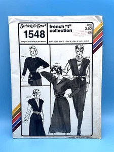 UNCUT 1983 #1548 Stretch & Sew pattern - French "t" collection - Bust 30 to 46 - Picture 1 of 3