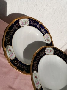 2x tiefe Teller Suppenteller Weimar-Porzellan, Kobalt Blau ca 24cm Katharina - Bild 1 von 13