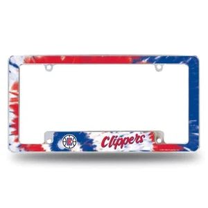 Los Angeles Clippers Chrome Metal License Plate Frame with Bold Tie Dye Design - Picture 1 of 6