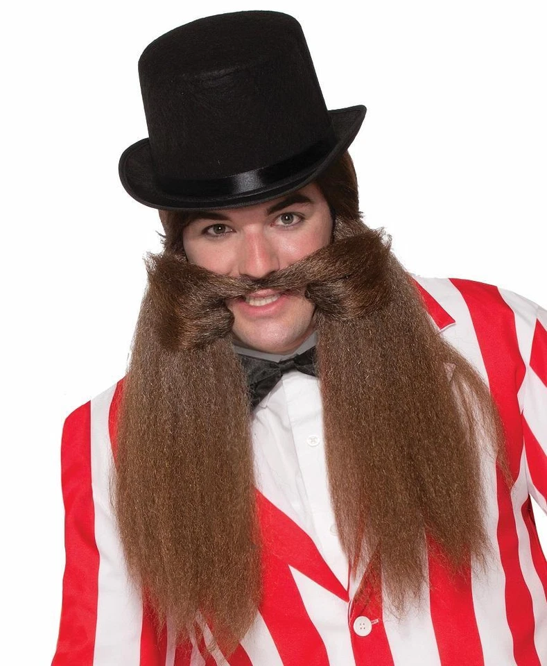Vestido fantasia Halloween carnaval mestre bigode barba circo acessório fantasia - Imagem 1 de 1