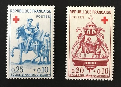 France Scott # B347-B348 Mint Never Hinged Semi-Postal Red Cross 1960 - Image 1 of 2