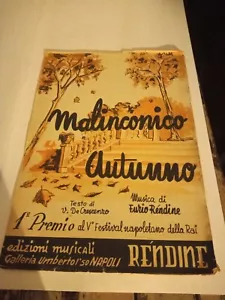 Musiknoten Malinconico Herbst Furio RéNDINE De Crescenzo 1957 - Picture 1 of 1