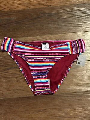 Mossimo Womens Swim Suit Bottom sz S Multicolor Striped Hipster NEW - Image 1 of 4