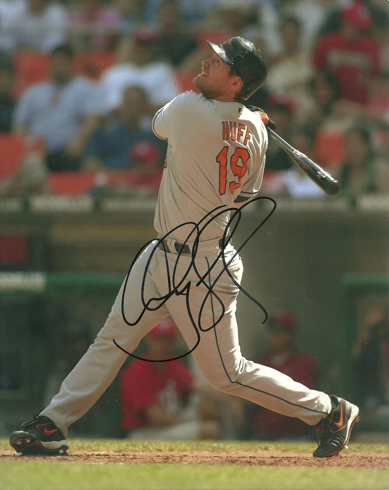 FOTO 8x10 firmada autografiada de los Orioles de Aubrey Huff Baltimore con certificado de autenticidad #19 Foto 1 de 1