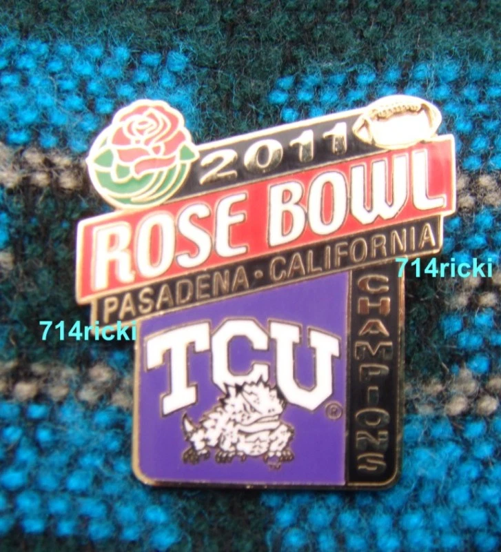 Official 2011 Rose Bowl Champions Champs TCU Horned Frogs Collectible Pin - Image 1 of 1