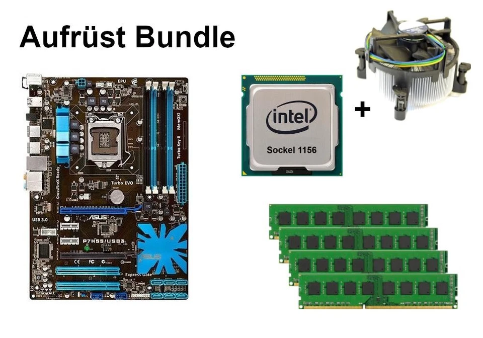 Bundle ASUS P7H55/USB3 + CPU Intel Core i3 i5 i7 + RAM da 4GB a 16GB selezionabile - Immagine 1 di 1