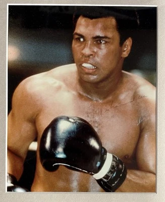 Autograph Signed Muhammad Ali Pen Photo Boxing Gloves Framed Cassius Clay - Image 1 of 3