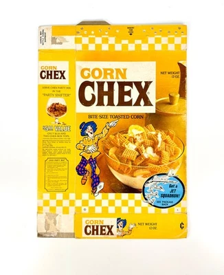 RARE Vintage 1968 Ralston Corn Chex Scarecrow Cereal Box Jet Squadron Gliders - image 1 of 2