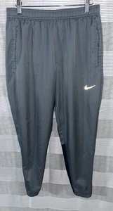Nike Basketball Pants Gray Silky Shiny Joggers Zipper Leg Men’s Size M Inseam 28 - Picture 1 of 8