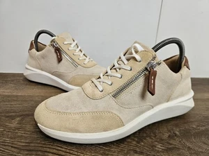 Clarks Un Rio Entrenadores con Cremallera Mujeres Sin Estructura Suave Gamuza Tenis Reino Unido 6 D UE 39 - Imagen 1 de 18