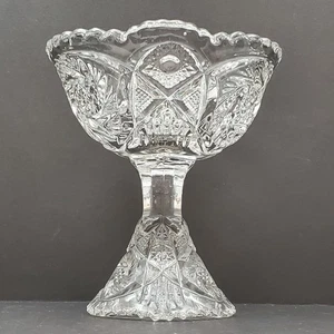 Vintage Imperial Nucut Pinwheel Kompott Bonboniere MCM elegant geschliffenes Glas dekorativ - Bild 1 von 17