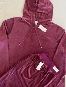 NEW Velour Set LaneBryant LIVI Soft Hoodie Sz 18/20 & Jogger Pants Sz 14/16 Plum - Picture 1 of 14