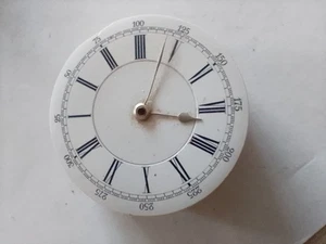 Pocket Watch movement spares repair 46.4mm lovely enamel dial - Picture 1 of 7