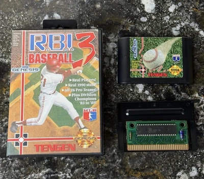 R.B.I. Baseball 3 (Sega Genesis, 1991) Authentic CLEANED TESTED NICE!! - Image 1 of 4