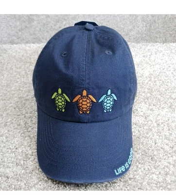 Life Is Good Hat Adult One Size Adjustable Blue Turtles Beach Summer Relax New - Image 1 of 4
