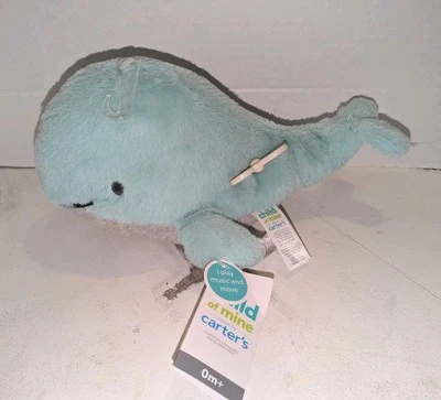 Pelúcia musical baleia azul/verde Carters bebê movimento chave na mão Child of Mine. Novo com etiquetas. - Imagem 1 de 4