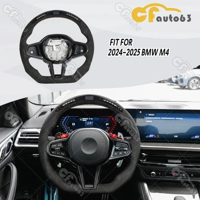 Volante LED Alcantara negro apto para BMW M430i M4 440i 2024-2025 con moldura Foto 1 de 4