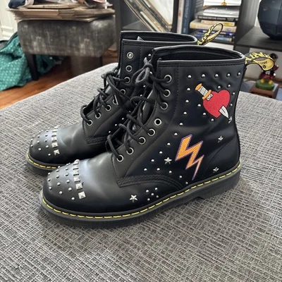 RARE DOC MARTEN DM 1460 BOOTS ROCK AND ROLL LIMITED EDITION US MEN’S 12 EU 46 - Image 1 of 4