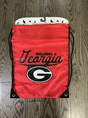 Georgia Bulldogs College Football Back Sack Cinch Backpack Drawstring 13” X 17” - Image 1 of 2