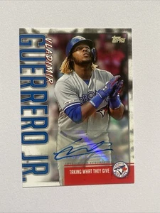 2020 TOPPS BASEBALL VLADIMIR GUERRERO JR "TAKING WHAT THEY GIVE" AUTO 3/10 - Picture 1 of 3