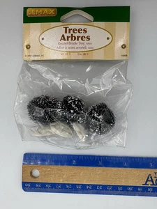 Lemax 14006 Mini Round Bristle Trees - Set of 3 - Picture 1 of 3