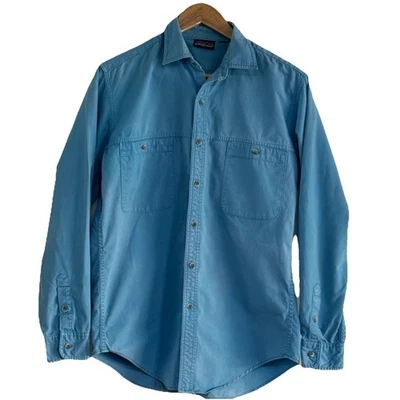 Camisa de campo vintage Patagônia manga comprida algodão pesado com botões, grande* - Imagem 1 de 4