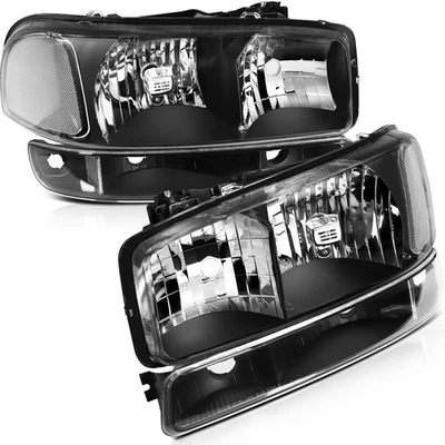 Fits 2007 GMC Sierra Classic 1500-3500 Headlights Assembly Pair Left Right Side Foto 1 de 4