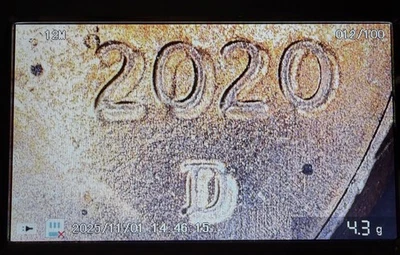 2020 D Lincoln Memorial Cent Error Obverse Doubling - Image 1 of 4