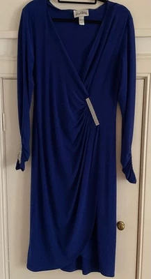 Joseph Ribkoff Cobalt Blue Dress with Diamonte Accents size 16 - Image 1 of 2