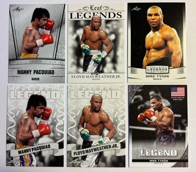 M. TYSON *  MAYWEATHER JR *  PACQUIAO LOT (6) "SPECIAL RELEASE" BOXING CARDS - Image 1 of 2