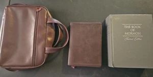 LDS Triple w/ D & C, Thumb Indexed, Book of Mormon JOURNAL ED, Maps + Brown Tote - Picture 1 of 23