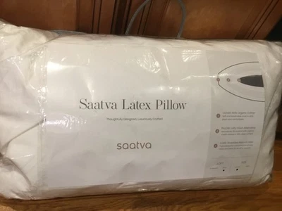 SAATVA LATEX PILLOW QUEEN Size 18x28 ORGANIC COTTON Luxury HIGH LOFT $165 - Image 1 of 3