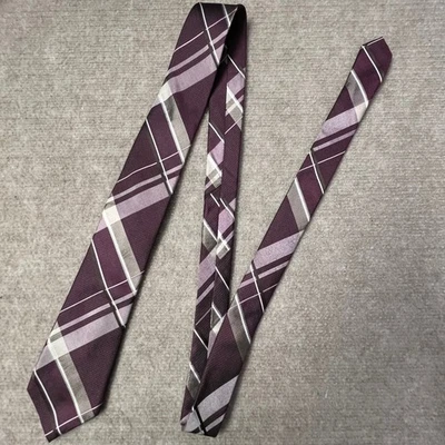 Corbata para hombre MICHAEL Michael Kors púrpura rosa a cuadros mezcla de seda negocios Foto 1 de 4