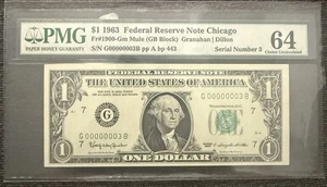 $1 1963 Low Serial Fr#1900-Gm Mule (GB Block) Granahan Dillon S/N G00000003B - Picture 1 of 2
