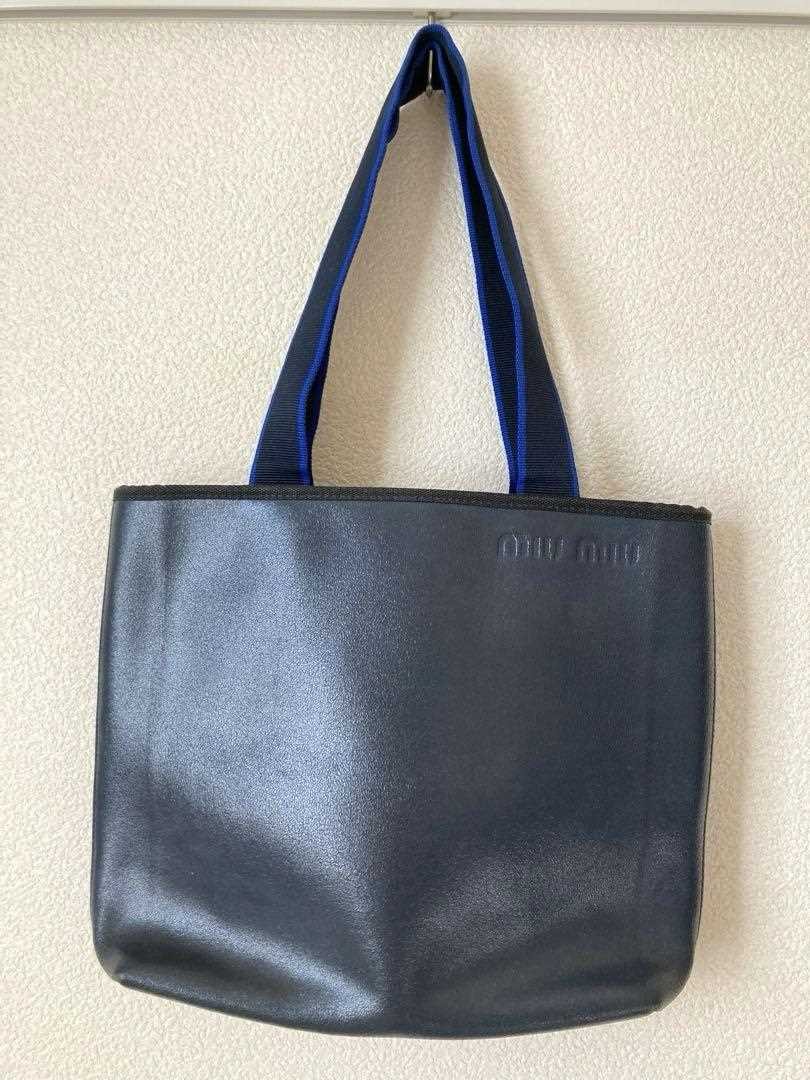 miumiu 90s Archive tote bag ネイビートートバッグ 90s】MIU MIU black tote bag archive | 八朔堂 古着