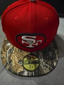 New Era San Francisco 49ers 2-Tone Camo 59FIFTY Fitted Hat Cap 7 3/8 Red NFL - Picture 1 of 4