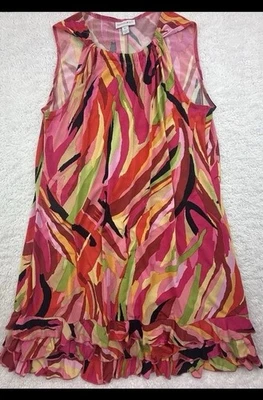 Moda Vestido Bug Para Mujer XL Tropical Estampado Pucci Sin Mangas Cambio Volantes Dobladillo Foto 1 de 4