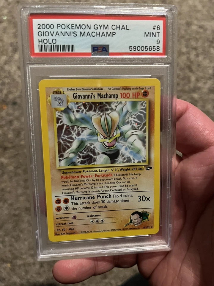 Giovanni’s Machamp Holo 2000 Pokémon Gym Challenge Giovanni 6/132 PSA 9 MINT - Image 1 of 1