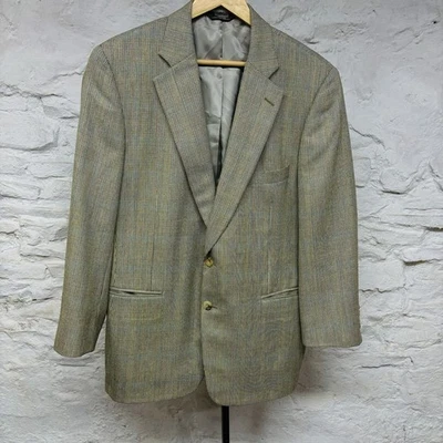 Paul Stuart Grid Nailhead Windowpane Check Plaid Wool Silk Blazer 44R Sport Coat - Image 1 of 4