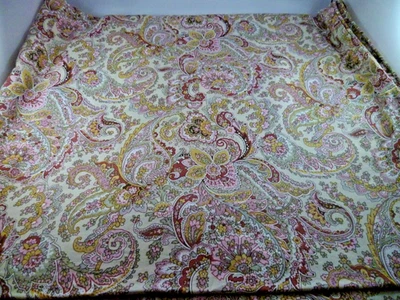 RALPH LAUREN KING Duvet Cover Paisley Reversible Pinks Paisley Tan White Striped - Image 1 of 4