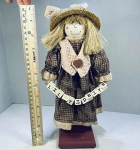“Lil Tidbits” Rustic Primitive Country Craft Straw Hair Doll Stand Cottage Core - Picture 1 of 7