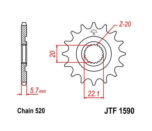 Piñón delantero autolimpiante JT 520 14T para Yamaha WR250F 2010-2015 Foto 1 de 1