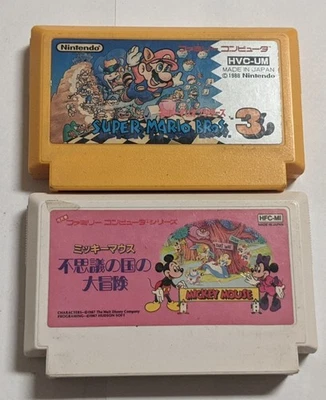 Nintendo Famicom Lot of 2 - Super Mario Bros. 3 & Mickey Mouse - ECcx133 - Image 1 of 3