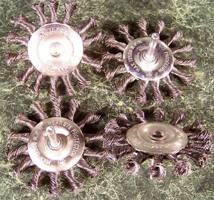 3pc 3 " KNOTTED WIRE WHEELS 1/4 " Shank Coarse Heavy Duty Wheel grind sand strip - Picture 1 of 1