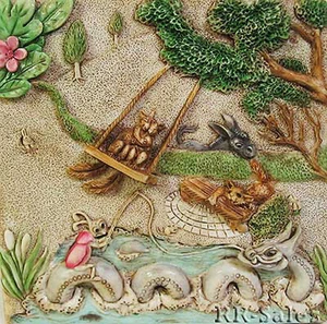 New Byrons Secret Garden Premiere Swing Time Harmony Kingdom Picturesque Tiles  - Picture 1 of 2
