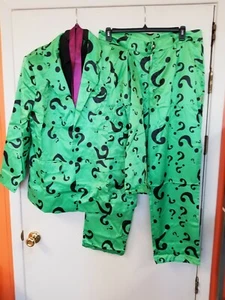 New Batman The RIDDLER Suit Adult Costume Men Women Size XL Pants Jacket Tie - Picture 1 of 6